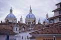 Blue domes of the Old Cathedral, Cuenca, Ecuador