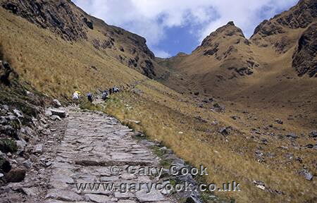 Forever upwards towards Dead Womans Pass, Inca Trail, Peru