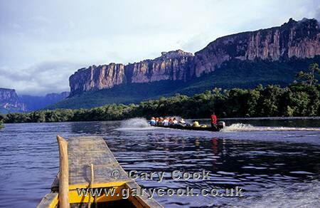 Canoe on the river Caroni, near Angel Falls, Canaima, Venezuela