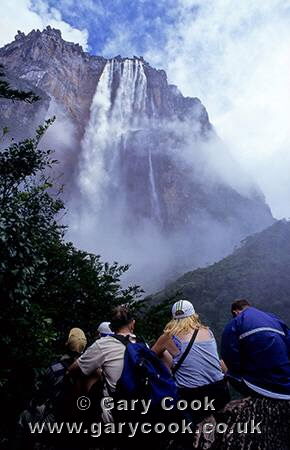 Tourists at Angel Falls, Canaima, Venezuela